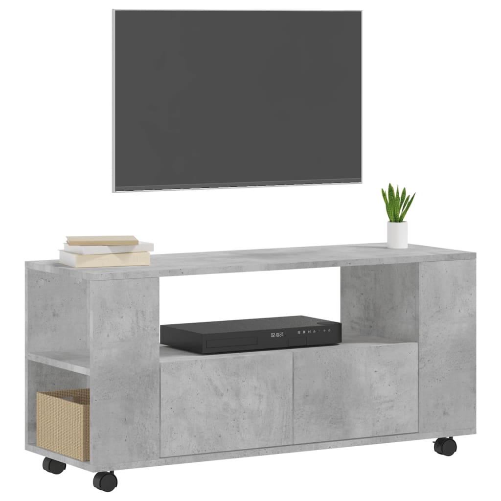 Mobile Porta TV Grigio Cemento 102x34,5x43cm Legno Multistrato 833746