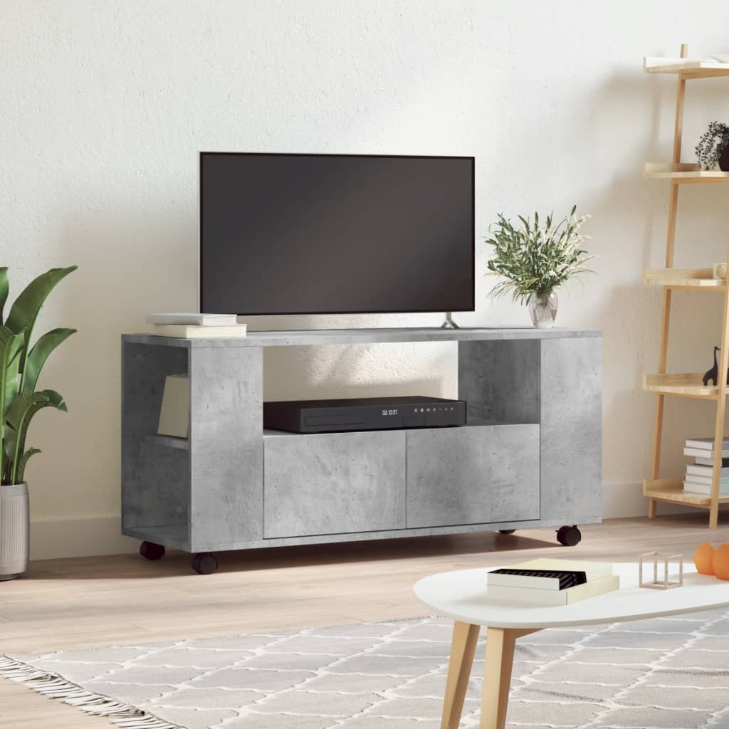 Mobile Porta TV Grigio Cemento 102x34,5x43cm Legno Multistrato 833746