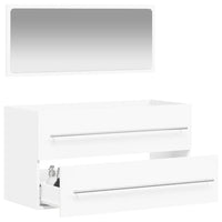 Mobile da Bagno con Specchio Bianco in Legno Multistratocod mxl 106066