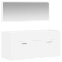 Mobile da Bagno con Specchio Bianco in Legno Multistrato 833884