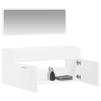 Mobile da Bagno con Specchio Bianco in Legno Multistrato 833884