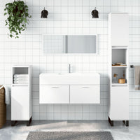 Mobile da Bagno con Specchio Bianco in Legno Multistrato 833884