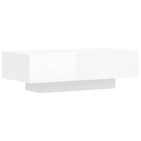 Tavolino Salotto Bianco Lucido 100x49,5x31 cm Legno Multistrato 833892