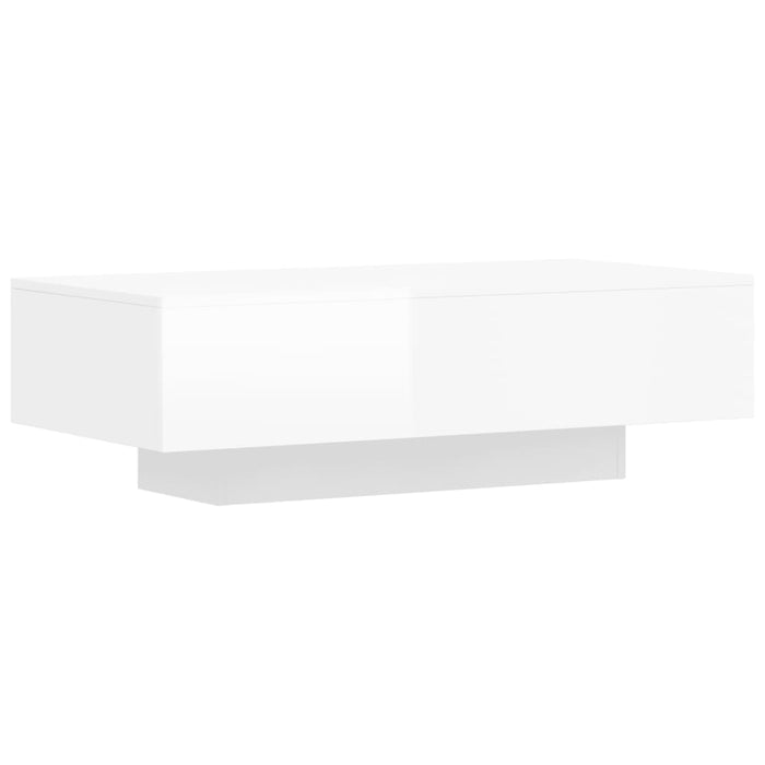 Tavolino Salotto Bianco Lucido 100x49,5x31 cm Legno Multistrato 833892