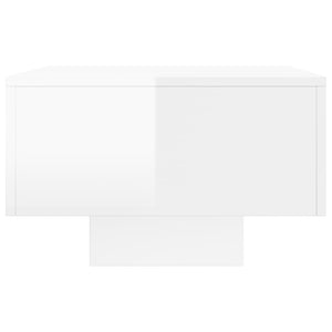 Tavolino Salotto Bianco Lucido 100x49,5x31 cm Legno Multistrato 833892