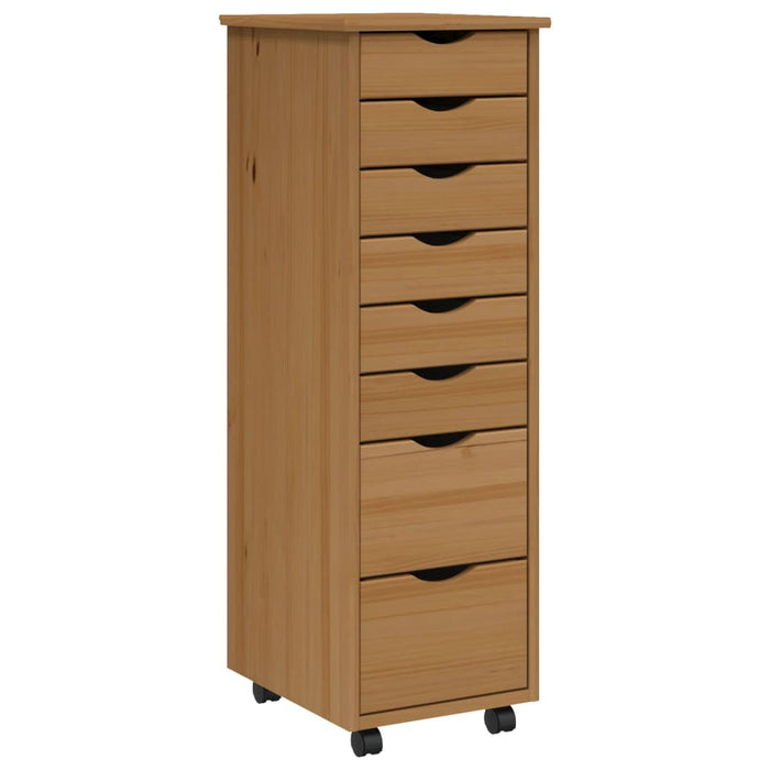 Armadietto Rotante con Cassetti MOSS Miele Legno Massello Pino 355894