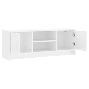 Mobile Porta TV Bianco Lucido 102x30x37,5 cm Legno Multistrato 823255