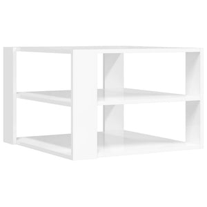 Tavolino Salotto Bianco Lucido 59,5x59,5x40cm Legno Multistrato 834251