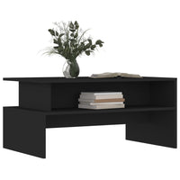 Tavolino da Salotto Nero 90x55x42,5 cm in Legno Multistrato 834279