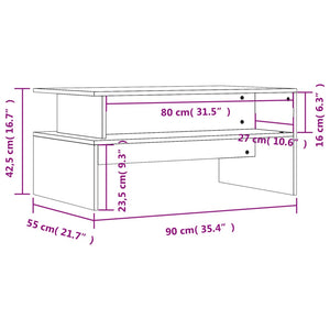 Tavolino Salotto Grigio Sonoma 90x55x42,5 cm Legno Multistrato 834284