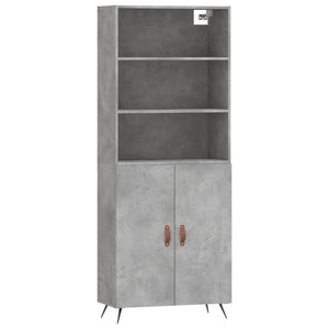 Credenza Grigio Cemento 69,5x34x180 cm in Legno Multistrato 3189225