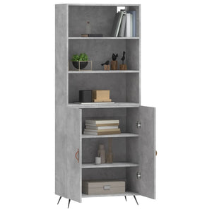 Credenza Grigio Cemento 69,5x34x180 cm in Legno Multistrato 3189225