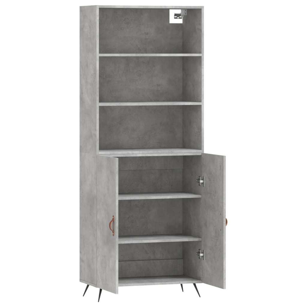 Credenza Grigio Cemento 69,5x34x180 cm in Legno Multistrato 3189225