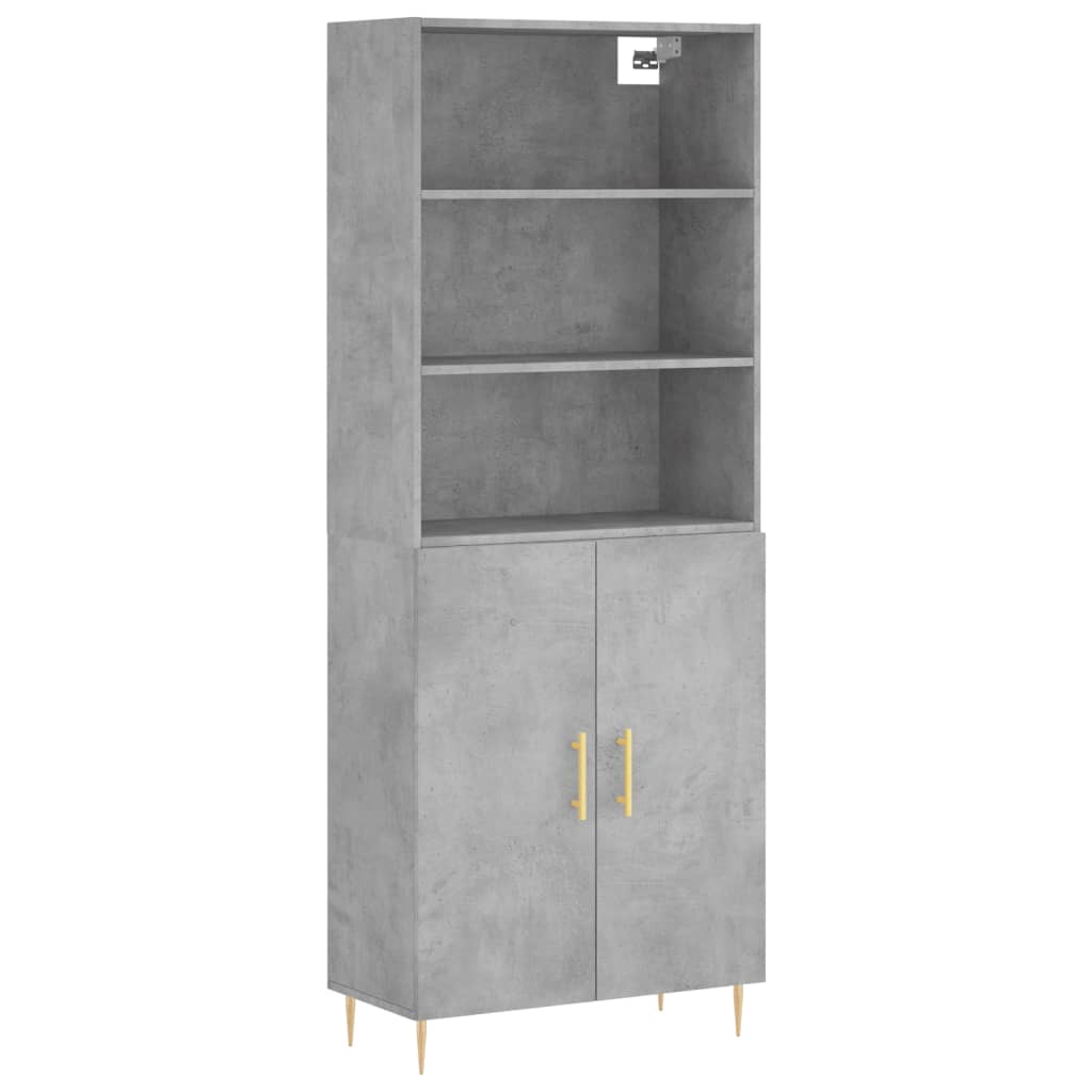 Credenza Grigio Cemento 69,5x34x180 cm in Legno Multistrato 3189241