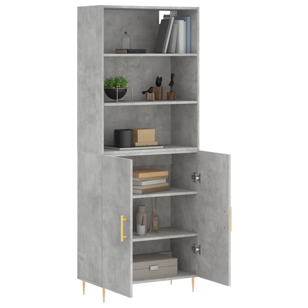 Credenza Grigio Cemento 69,5x34x180 cm in Legno Multistrato 3189241