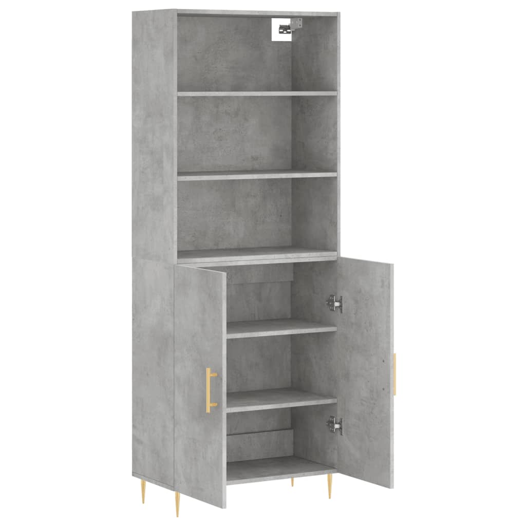 Credenza Grigio Cemento 69,5x34x180 cm in Legno Multistrato 3189241