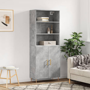 Credenza Grigio Cemento 69,5x34x180 cm in Legno Multistrato 3189241