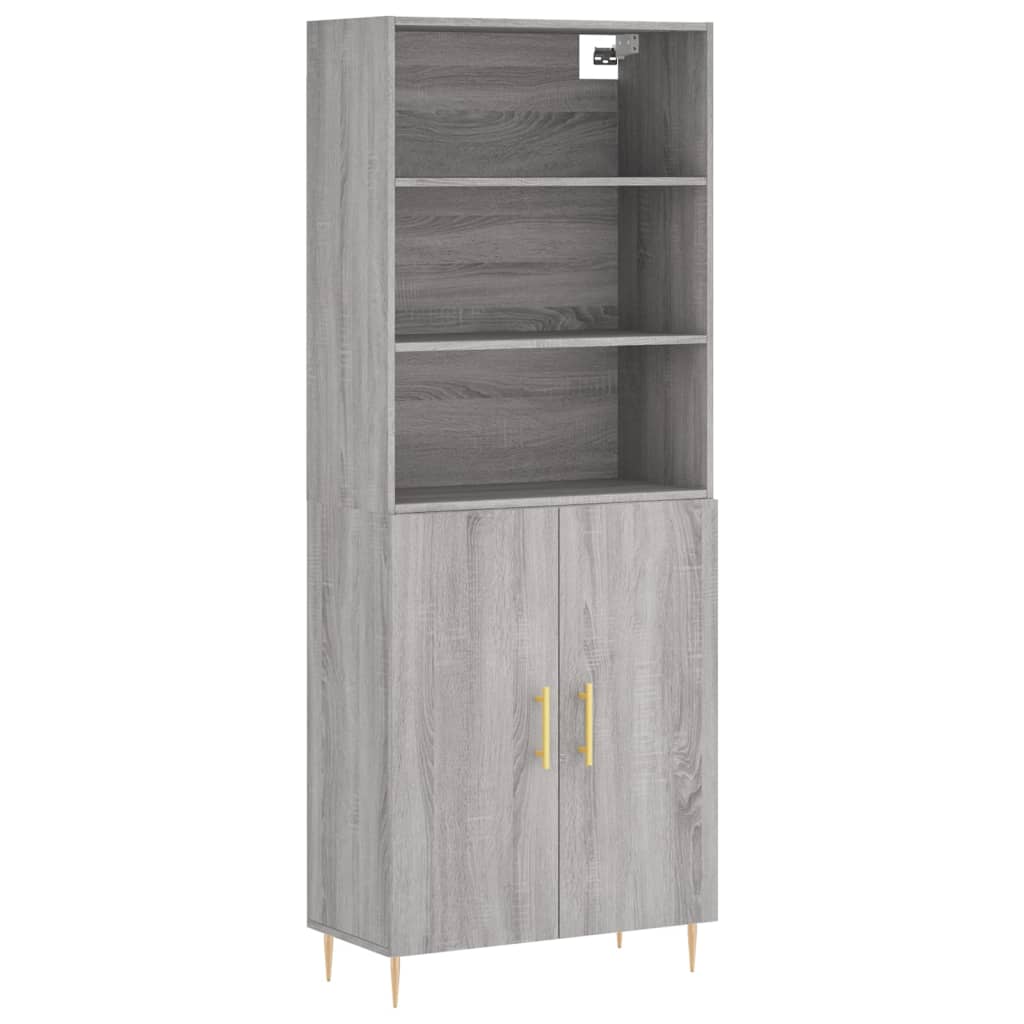 Credenza Grigio Sonoma 69,5x34x180 cm in Legno Multistratocod mxl 101577