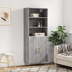 Credenza Grigio Sonoma 69,5x34x180 cm in Legno Multistratocod mxl 101577