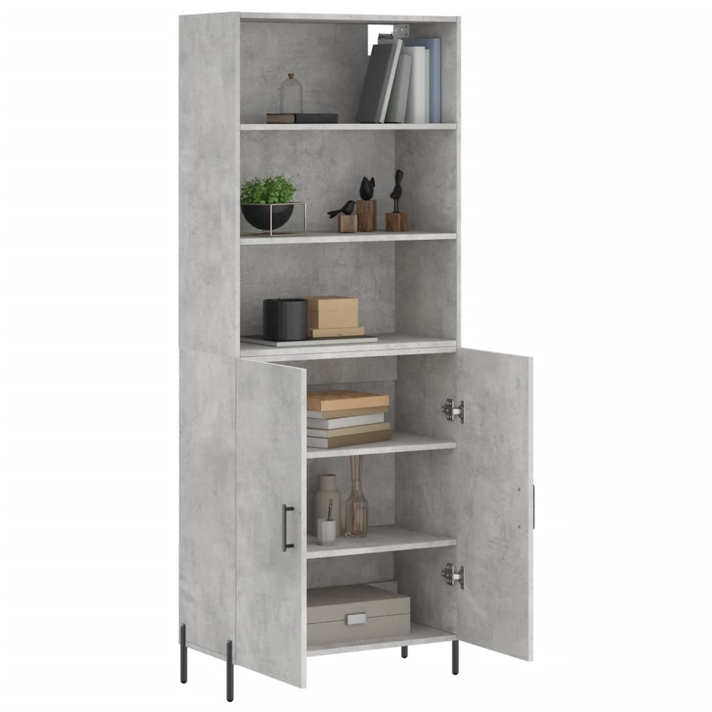 Credenza Grigio Cemento 69,5x34x180 cm in Legno Multistratocod mxl 125379