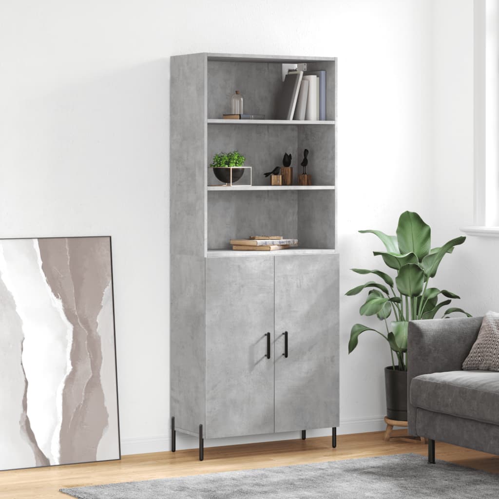 Credenza Grigio Cemento 69,5x34x180 cm in Legno Multistratocod mxl 125379