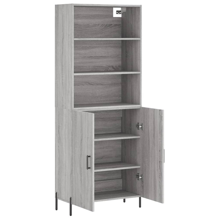 Credenza Grigio Sonoma 69,5x34x180 cm in Legno Multistrato 3189267