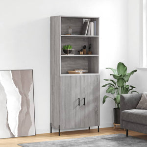 Credenza Grigio Sonoma 69,5x34x180 cm in Legno Multistrato 3189267