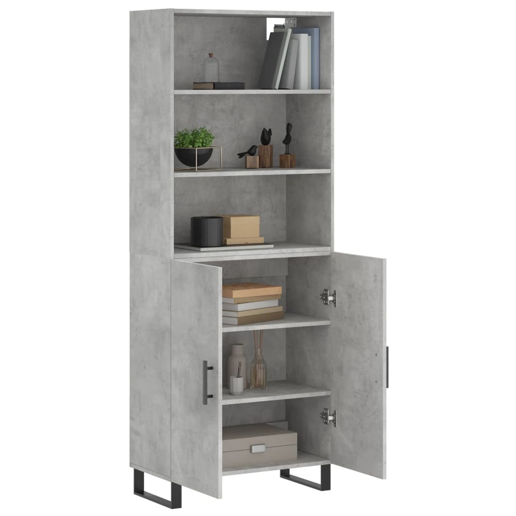 Credenza Grigio Cemento 69,5x34x180 cm in Legno Multistrato 3189281