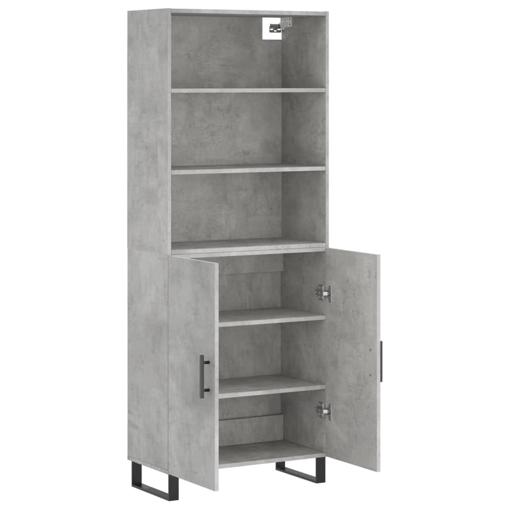 Credenza Grigio Cemento 69,5x34x180 cm in Legno Multistrato 3189281