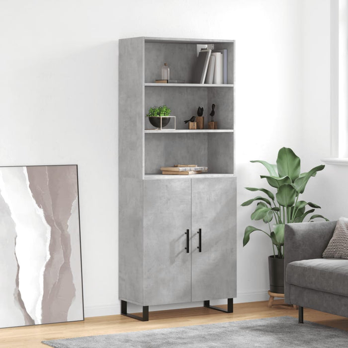 Credenza Grigio Cemento 69,5x34x180 cm in Legno Multistrato 3189281