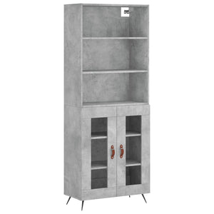 Credenza Grigio Cemento 69,5x34x180 cm in Legno Multistrato 3189289