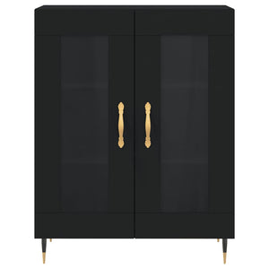 Credenza Nera 69,5x34x180 cm in Legno Multistrato 3189294