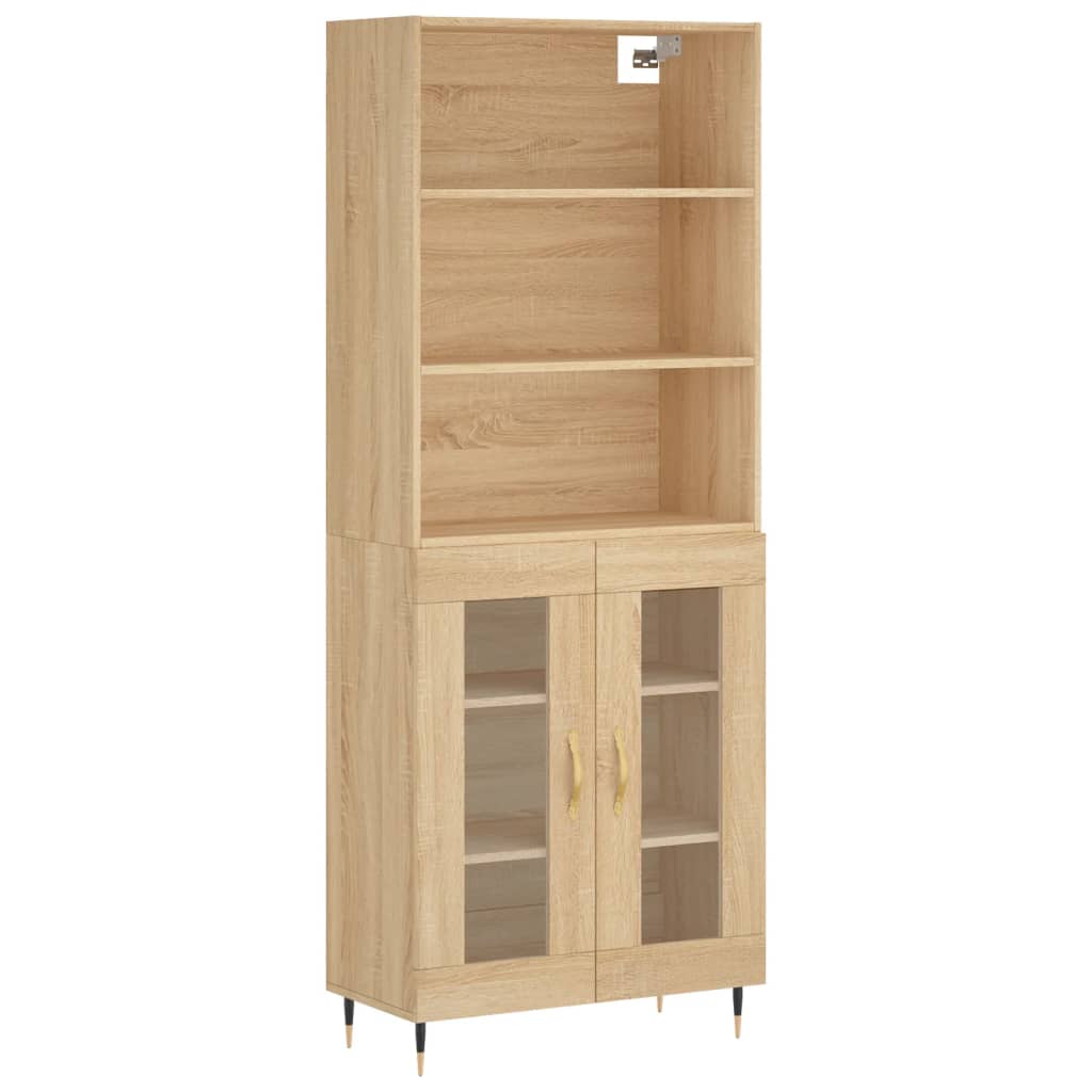 Credenza Rovere Sonoma 69,5x34x180 cm in Legno Multistratocod mxl 77380