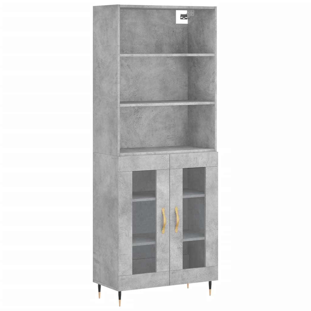 Credenza Grigio Cemento 69,5x34x180 cm in Legno Multistrato 3189297