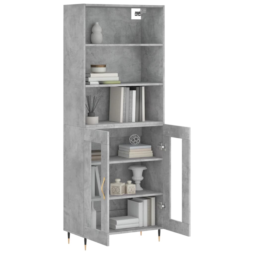 Credenza Grigio Cemento 69,5x34x180 cm in Legno Multistrato 3189297