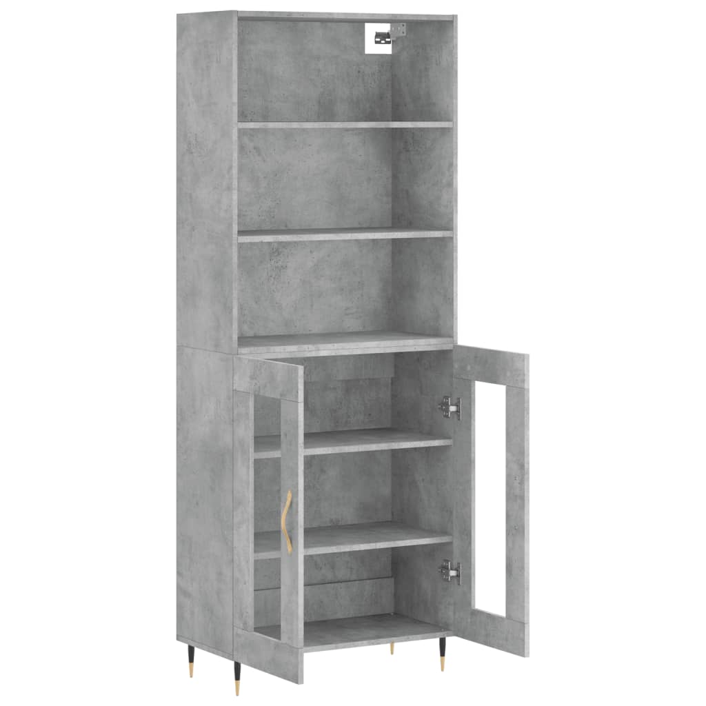 Credenza Grigio Cemento 69,5x34x180 cm in Legno Multistrato 3189297