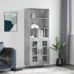 Credenza Grigio Cemento 69,5x34x180 cm in Legno Multistratocod mxl 77627