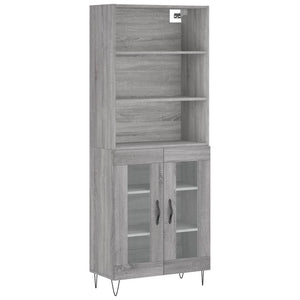 Credenza Grigio Sonoma 69,5x34x180 cm in Legno Multistratocod mxl 125481