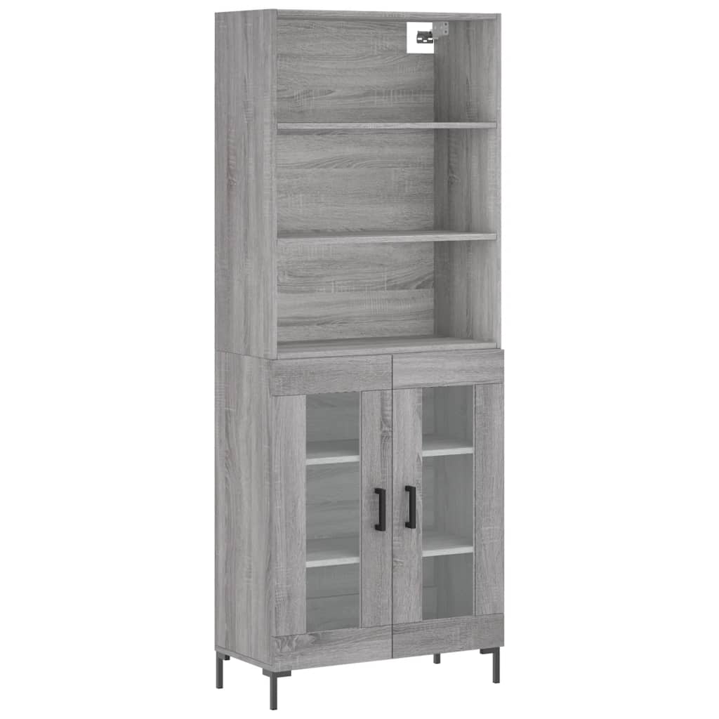 Credenza Grigio Sonoma 69,5x34x180 cm in Legno Multistrato 3189323