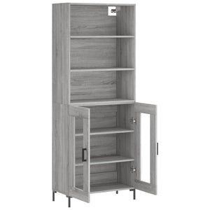 Credenza Grigio Sonoma 69,5x34x180 cm in Legno Multistrato 3189323