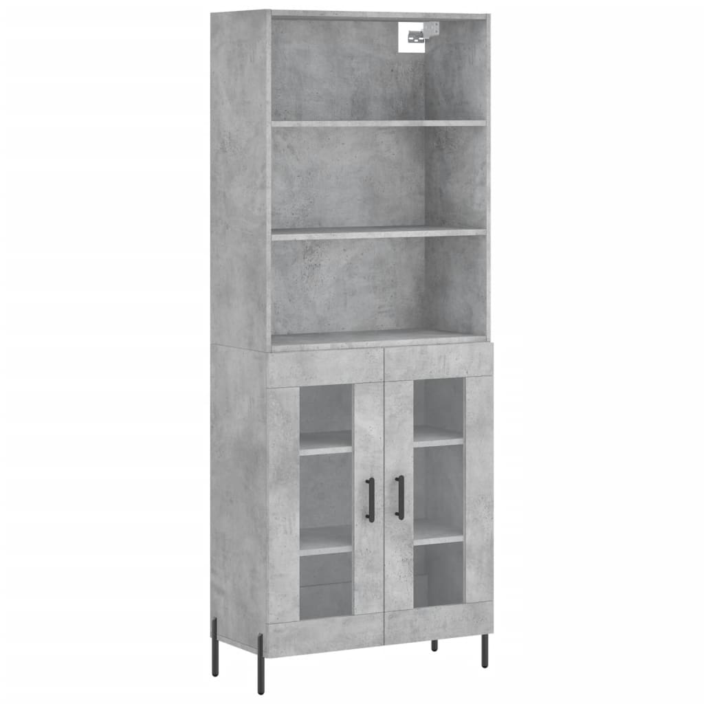 Credenza Grigio Cemento 69,5x34x180 cm in Legno Multistrato 3189329