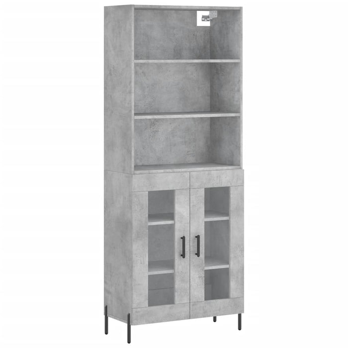 Credenza Grigio Cemento 69,5x34x180 cm in Legno Multistrato 3189329