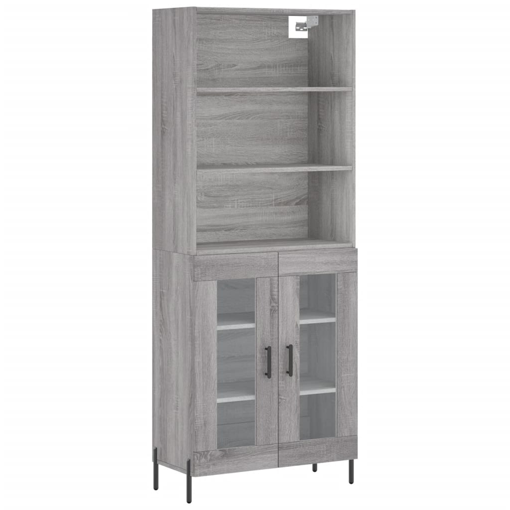 Credenza Grigio Sonoma 69,5x34x180 cm in Legno Multistratocod mxl 101384