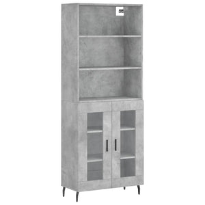 Credenza Grigio Cemento 69,5x34x180 cm in Legno Multistrato 3189337