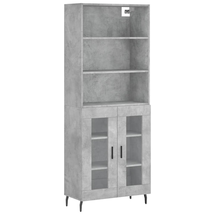 Credenza Grigio Cemento 69,5x34x180 cm in Legno Multistrato 3189337