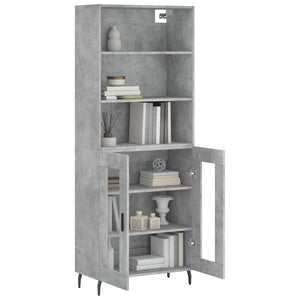 Credenza Grigio Cemento 69,5x34x180 cm in Legno Multistrato 3189337