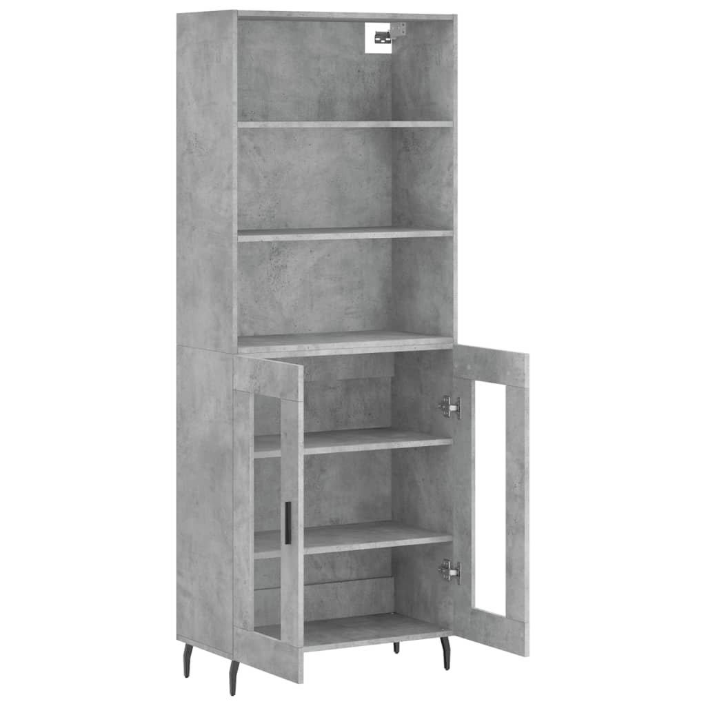 Credenza Grigio Cemento 69,5x34x180 cm in Legno Multistrato 3189337