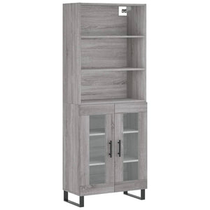 Credenza Grigio Sonoma 69,5x34x180 cm in Legno Multistrato 3189347