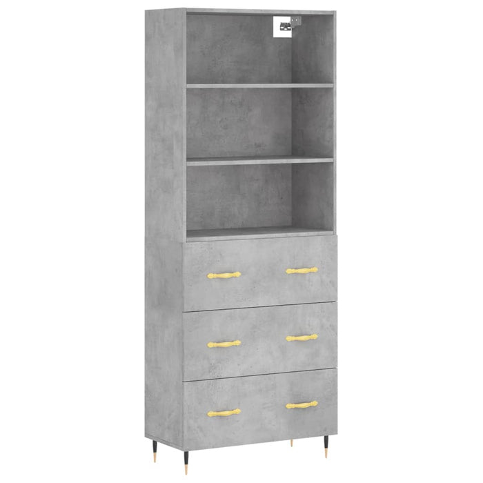 Credenza Grigio Cemento 69,5x34x180 cm in Legno Multistrato 3189361