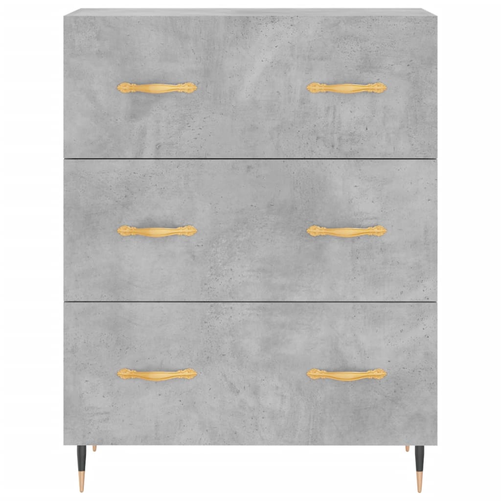 Credenza Grigio Cemento 69,5x34x180 cm in Legno Multistrato 3189361